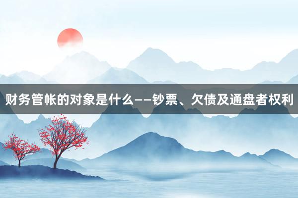 财务管帐的对象是什么——钞票、欠债及通盘者权利