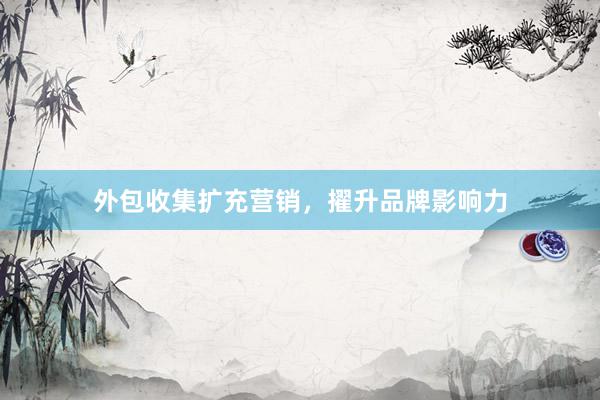 外包收集扩充营销，擢升品牌影响力